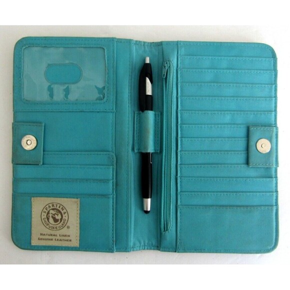 Spartina Daufuskie Island Wallet Black Floral Natural Linen Leather Trim Clutch - Picture 4 of 5